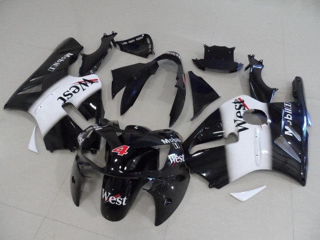 Lojas Carenagens Moto Kawasaki ZX12R 2002-2006 - Preto Brilhante Branco Vermelho West Mobil 4