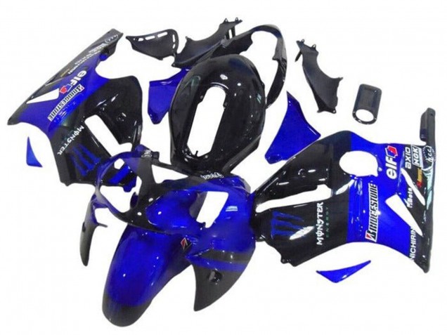 Lojas Carenagens Moto Kawasaki ZX12R 2002-2006 - Azul Preto Brilhante Elf Bridgestone Monstro
