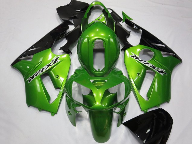 Lojas Carenagens Moto Kawasaki ZX12R 2002-2006 - Verde Preto Brilhante