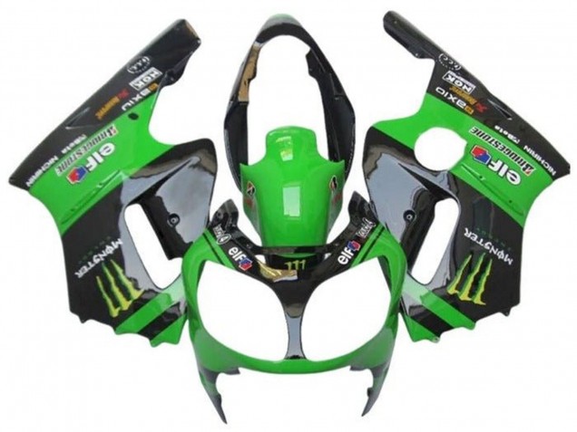 Lojas Carenagens Moto Kawasaki ZX12R 2002-2006 - Verde Preto Brilhante Elf Touch4 Monstro