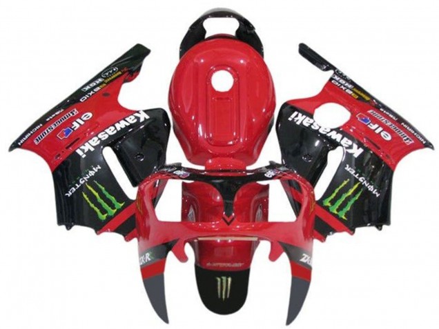 Lojas Carenagens Moto Kawasaki ZX12R 2002-2006 - Vermelho Preto Verde Elf Monstro