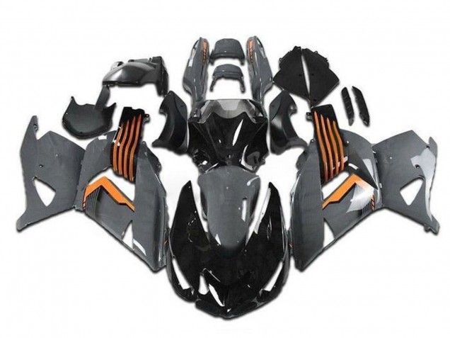 Lojas Carenagens Moto Kawasaki ZX14R ZZR1400 2006-2011 - Cinzento Laranja Preto