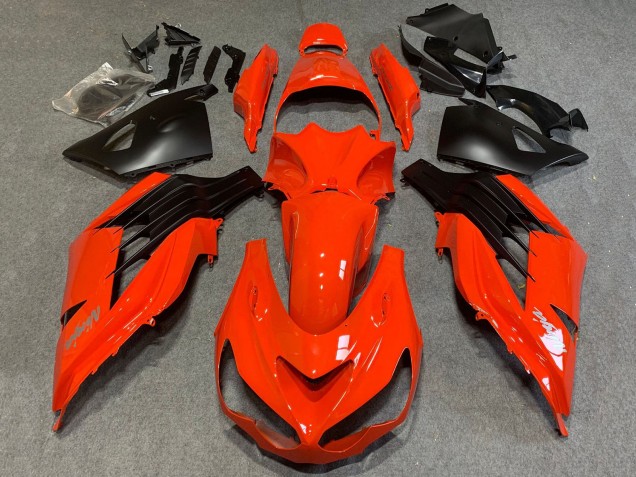 Lojas Carenagens Moto Kawasaki ZX14R ZZR1400 2012-2024 - Vermelho Preto Fosco