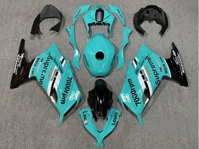 Lojas Carenagens Moto Kawasaki EX300 2013-2024 - Azul Branco Preto Supreme