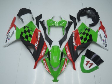 Lojas Carenagens Moto Kawasaki EX300 2013-2024 - Verde Branco Vermelho Preto Motocard