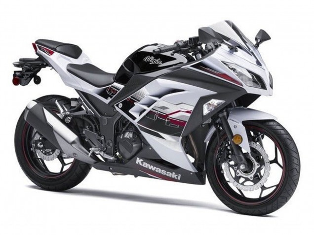 Lojas Carenagens Moto Kawasaki EX300 2013-2024 - Branco Preto Vermelho Accents