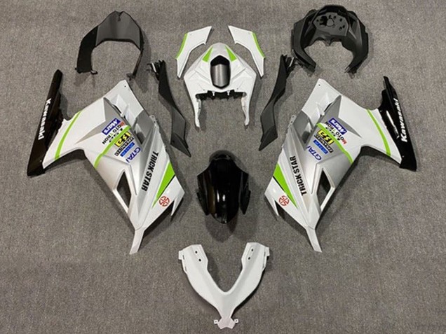 Lojas Carenagens Moto Kawasaki EX300 2013-2024 - Branco Prata Verde Preto