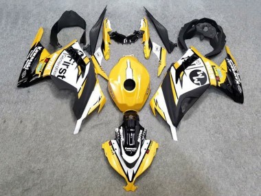 Lojas Carenagens Moto Kawasaki EX300 2013-2024 - Amarelo Branco Preto