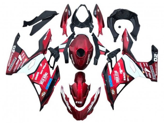Lojas Carenagens Moto Kawasaki Ninja 400 2018-2024 - Vermelho Azul Branco Trick Star Bridgestone