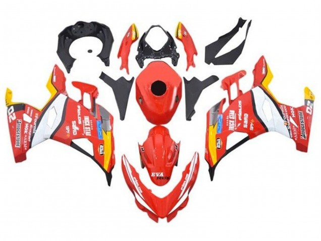 Lojas Carenagens Moto Kawasaki Ninja 400 2018-2024 - Vermelho Branco Amarelo Preto Trick Star Bridgestone