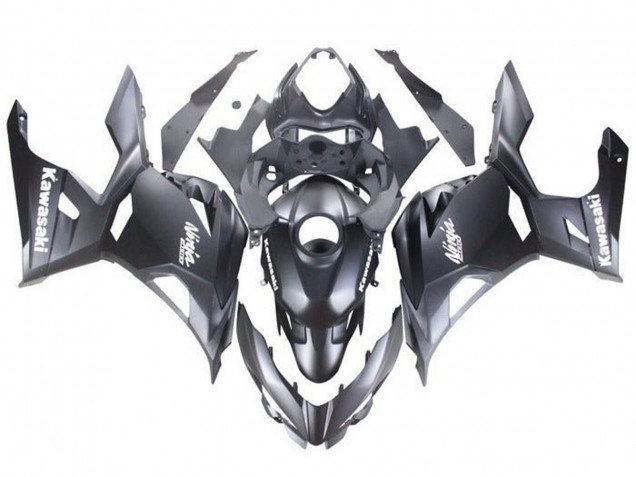 Lojas Carenagens Moto Kawasaki Ninja 400 2018-2024 - Preto Fosco Branco Decalques