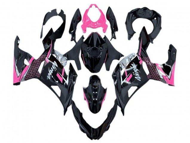 Lojas Carenagem Moto Kawasaki Ninja 400 2018-2024 - Preto Brilhante Rosa Branco