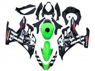 Lojas Carenagens Moto Kawasaki Ninja 400 2018-2024 - Verde Preto Branco Vermelho Crânio