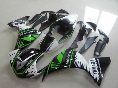 Lojas Carenagens Moto Yamaha YZF R1 2012-2014 - Branco Preto Verde Monstro