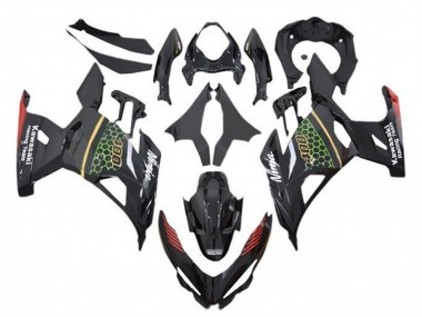 Lojas Carenagens Moto Kawasaki Ninja 400 2018-2024 - Preto Verde Vermelho Amarelo Honeycomb