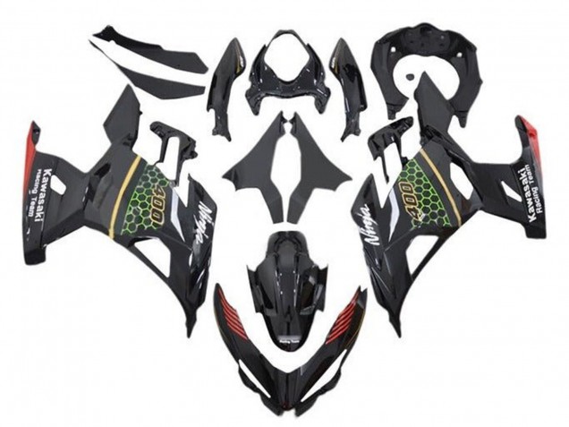 Lojas Carenagens Moto Kawasaki Ninja 400 2018-2024 - Preto Verde Vermelho Amarelo Honeycomb