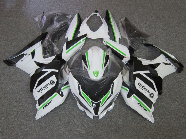 Lojas Carenagens Moto Kawasaki Ninja 400 2018-2024 - Branco Verde Preto Trick Star