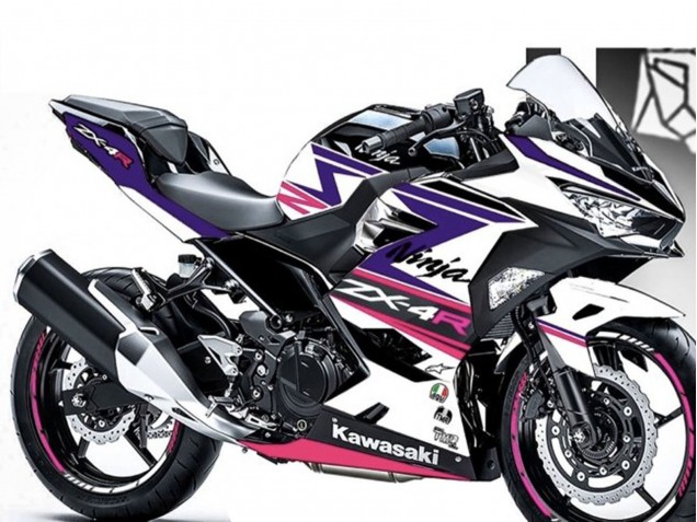 Lojas Carenagens Moto Kawasaki Ninja 400 2018-2024 - Branco Roxo Rosa