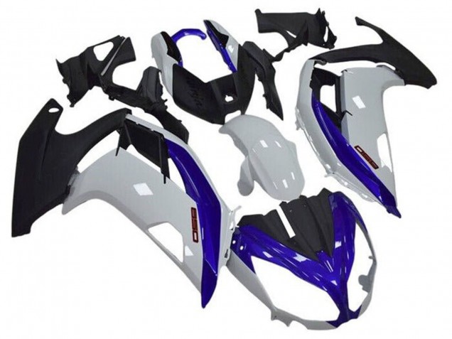 Lojas Carenagens Moto Kawasaki Ninja 650 EX650 2012-2016 - Branco Azul Preto Fosco