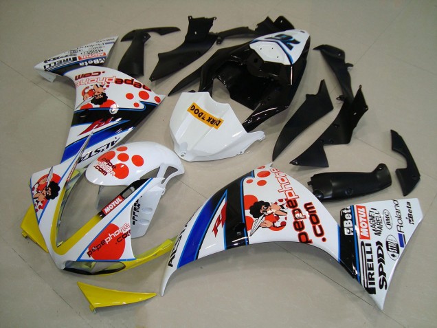 Lojas Carenagens Moto Yamaha YZF R1 2012-2014 - Branco Laranja Amarelo Azul Preto Pepe Phone