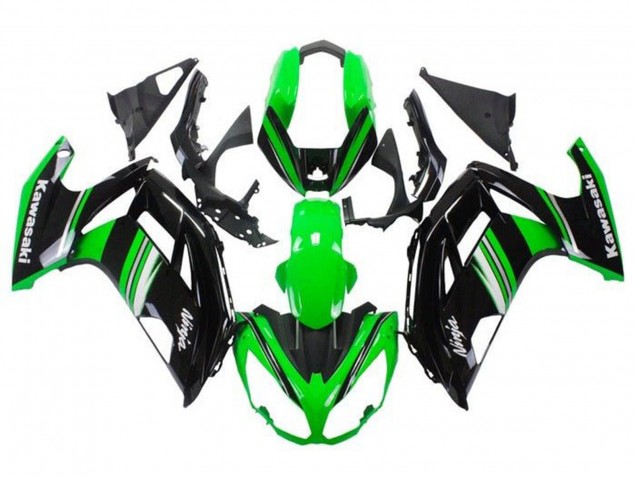 Lojas Carenagens Moto Kawasaki Ninja 650 EX650 2012-2016 - Verde Preto Branco Cinzento Listra