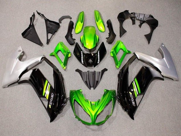 Lojas Carenagens Moto Kawasaki Ninja ER6F 2012-2014 - Verde Preto Prata