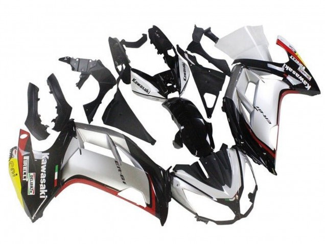 Lojas Carenagens Moto Kawasaki Ninja ER6F 2012-2014 - Prata Preto Vermelho Amarelo