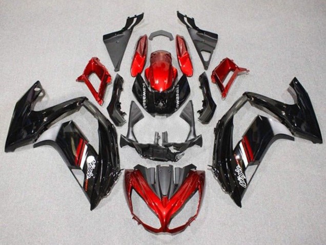 Lojas Carenagens Moto Kawasaki Ninja 650 EX650 2012-2016 - Vermelho Preto Brilhante