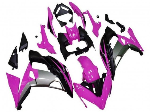 Lojas Carenagens Moto Kawasaki Ninja 650 EX650 2017-2019 - Rosa Preto Cinzento