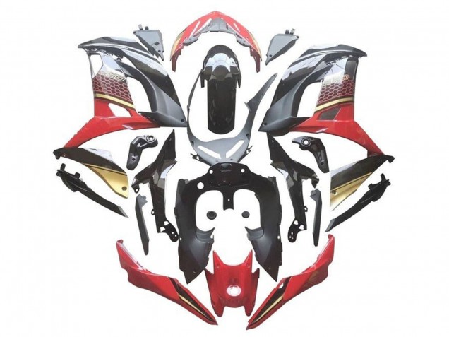 Lojas Carenagens Moto Kawasaki Ninja 650 EX650 2017-2019 - Vermelho Preto Ouro