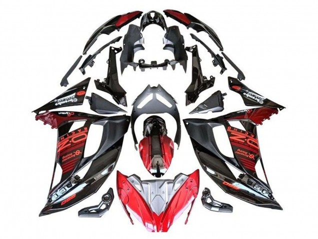 Lojas Carenagens Moto Kawasaki Ninja 650 EX650 2017-2019 - Vermelho Preto Prata