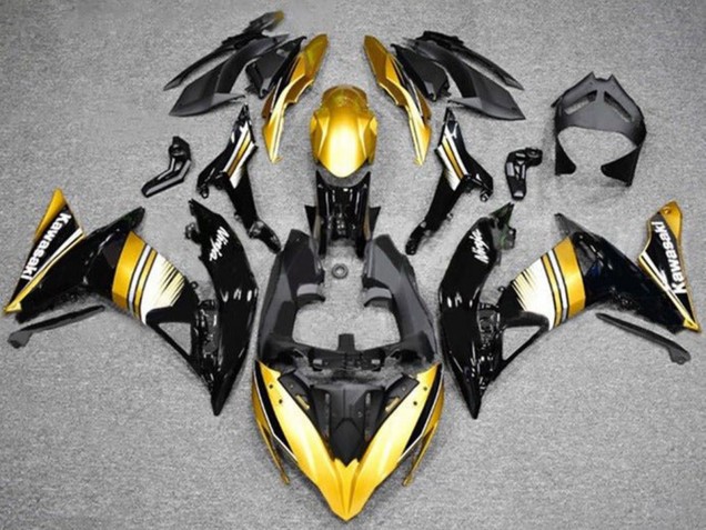 Lojas Carenagens Moto Kawasaki Ninja 650 EX650 2017-2019 - Ouro Preto Branco