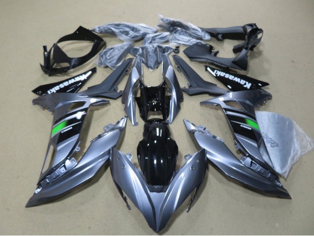 Lojas Carenagens Moto Kawasaki Ninja 650 EX650 2017-2019 - Cinzento Brilhante Verde Preto Branco