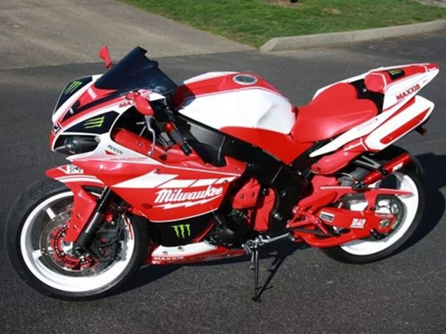 Lojas Carenagens Moto Yamaha YZF R1 2012-2014 - Branco Vermelho Preto Verde Milwaukee Maxxis Monstro