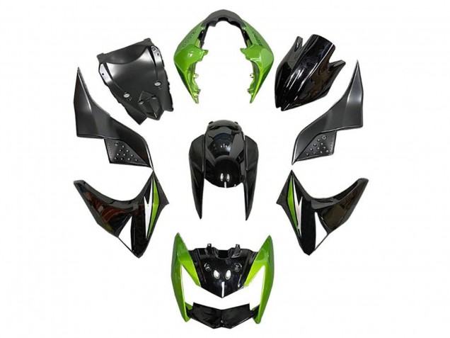 Lojas Carenagens Moto Kawasaki Z1000 2007-2009 - Verde Preto Brilhante Prata