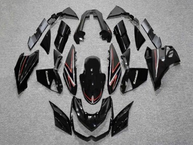 Lojas Carenagens Moto Kawasaki Z1000 2010-2013 - Preto Brilhante Vermelho Listra