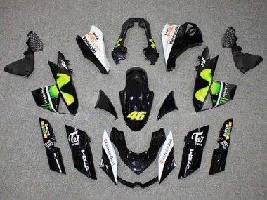 Lojas Carenagens Moto Kawasaki Z1000 2010-2013 - Preto Brilhante Branco Verde MoviStar Monstro