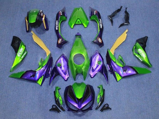 Lojas Carenagens Moto Kawasaki Z1000 2014-2019 - Verde Amarelo Roxo Preto