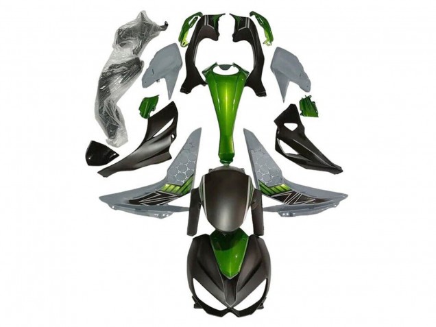 Lojas Carenagens Moto Kawasaki Z1000 2014-2019 - Verde Cinzento Preto Fosco