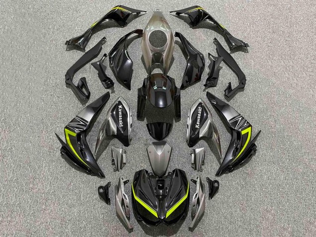 Lojas Carenagens Moto Kawasaki Z1000 2014-2019 - Preto Cinzento Amarelo
