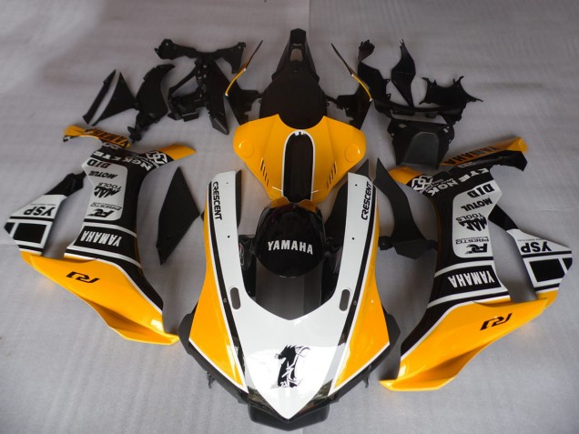 Lojas Carenagens Moto Yamaha YZF R1 2015-2019 - Laranja Branco Preto Motul YSP