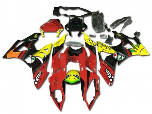 Lojas Carenagens Moto BMW S1000RR 2009-2014 - Amarelo Vermelho Preto Tubarão