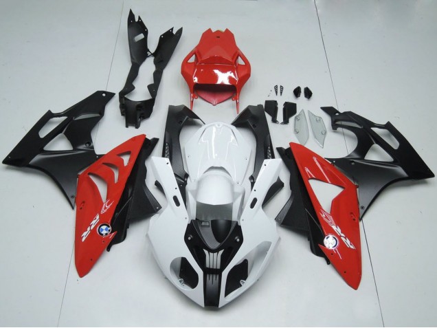 Lojas Carenagens Moto BMW S1000RR 2009-2014 - Branco Vermelho Preto Fosco