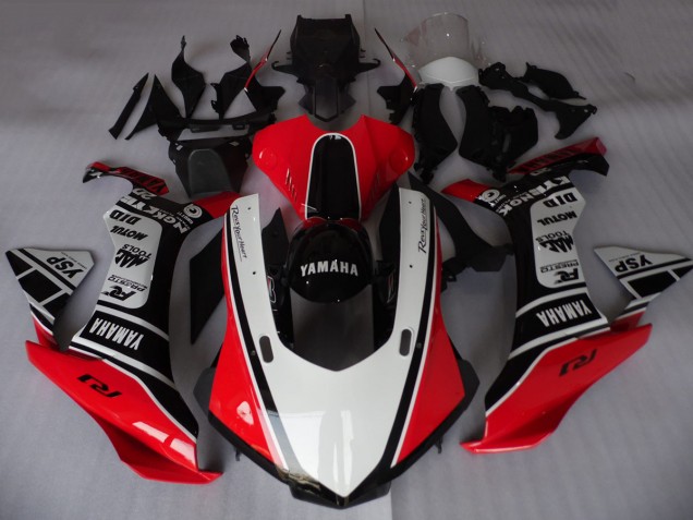 Lojas Carenagens Moto Yamaha YZF R1 2015-2019 - Branco Vermelho Preto Motul YSP