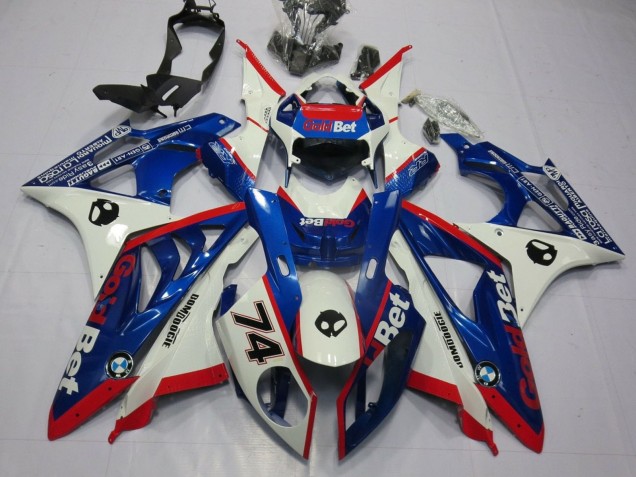 Lojas Carenagens Moto BMW S1000RR 2009-2014 - Branco Vermelho Azul OuroBet