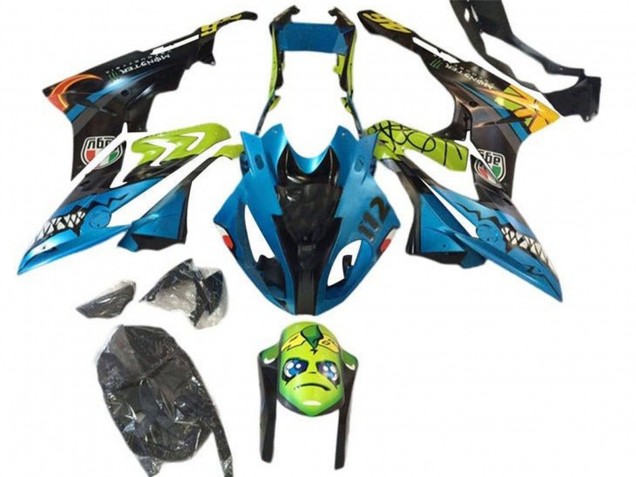 Lojas Carenagens Moto BMW S1000RR 2015-2016 - Amarelo Azul Preto Tubarão