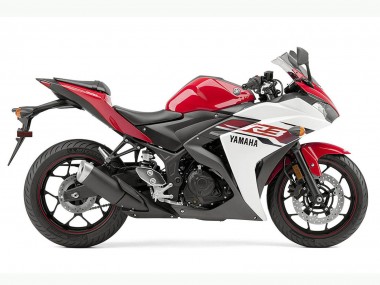 Lojas Carenagem Moto Yamaha YZF R3 2015-2018 - Branco Vermelho Preto