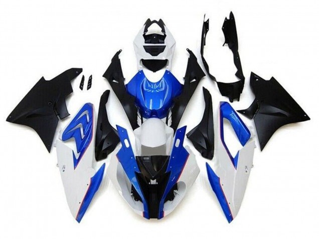 Lojas Carenagens Moto BMW S1000RR 2017-2018 - Branco Azul Preto Fosco