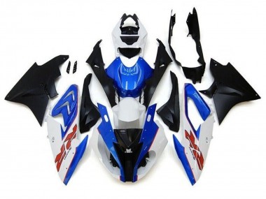 Lojas Carenagens Moto BMW S1000RR 2017-2018 - Branco Azul Preto Fosco Risca de giz RR