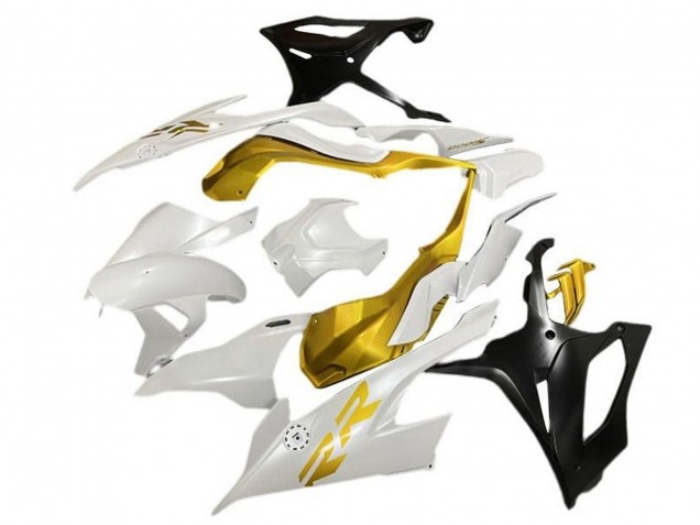 Lojas Carenagens Moto BMW S1000RR 2019-2022 - Branco Ouro Preto Fosco